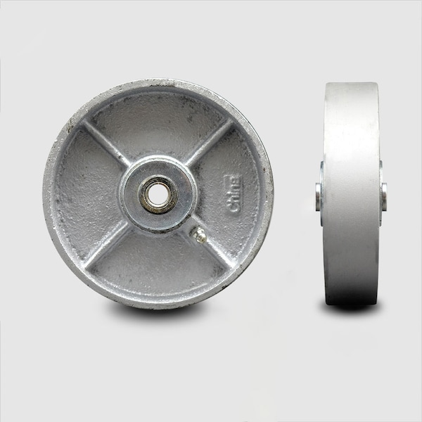 SCC - 5" Semi Steel Cast Iron Wheel w/Roller Bearing- 3/8" Bore-600 lbs Capacity